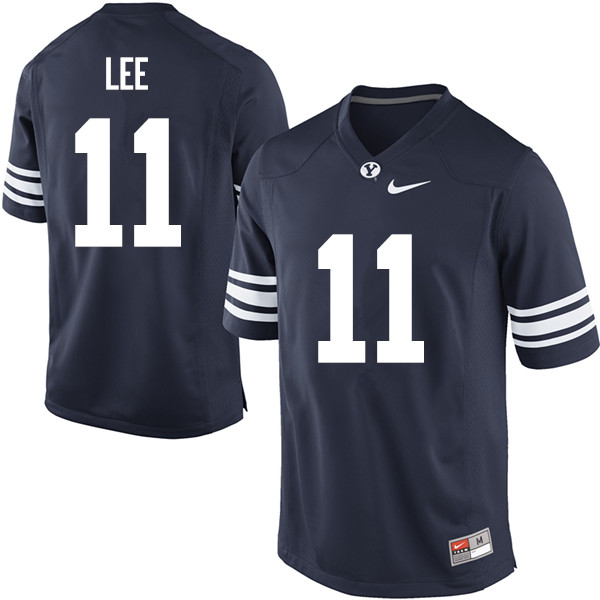 Men #11 Austin Lee BYU Cougars College Football Jerseys Sale-Navy - Click Image to Close